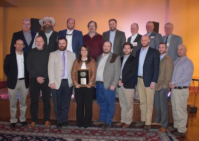 2018 Extension Cotton Specialist of the Year Andrea Jones is surrounded by the cotton specialists across the Belt who voted for her to receive the prestigious award. Jones was recognized for an 18-year career at the University of Missouri.