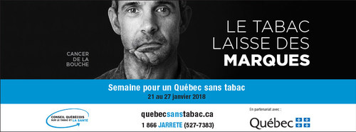 Semaine pour un Québec sans tabac 2018 (Groupe CNW/Conseil québécois sur le tabac et la santé)