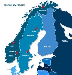 Figure 1.  Location of Boreal's Key Projects (CNW Group/Boreal Metals)