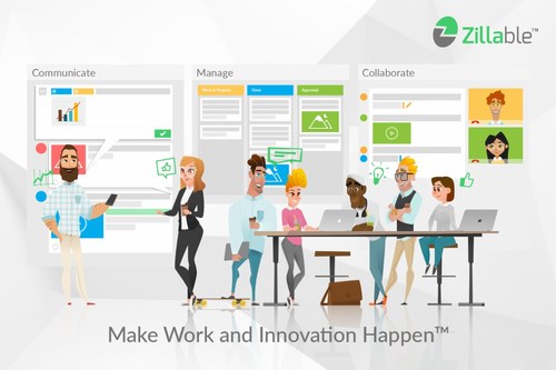 Zillable is the ultimate collaboration platform, with native apps like chat, boards, online documents, and more, making work and innovation happen. (PRNewsfoto/Zillable)