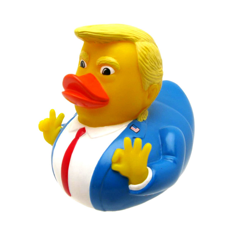 Trump rubber duck flashing signature hand gestures. Trump ducks are the top selling rubber ducks at Essex Duck (essexduck.com).