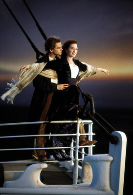 Kate Winslet and Leonardo DiCaprio in "Titanic." (C)1997 Courtesy of 20th Century Fox.