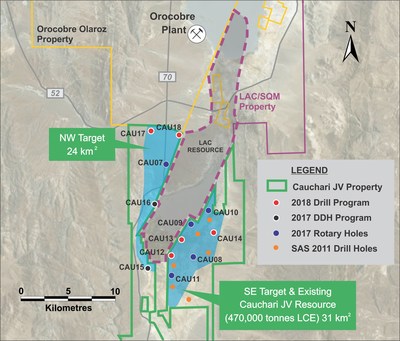 Figure 1: Location of CAU15 and other Cauchari drill holes (CNW Group/Advantage Lithium Corp)