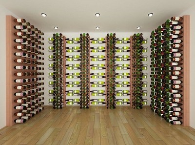 Full Room Render of Wine Cellar Innovations' Wall Wine Racks Series