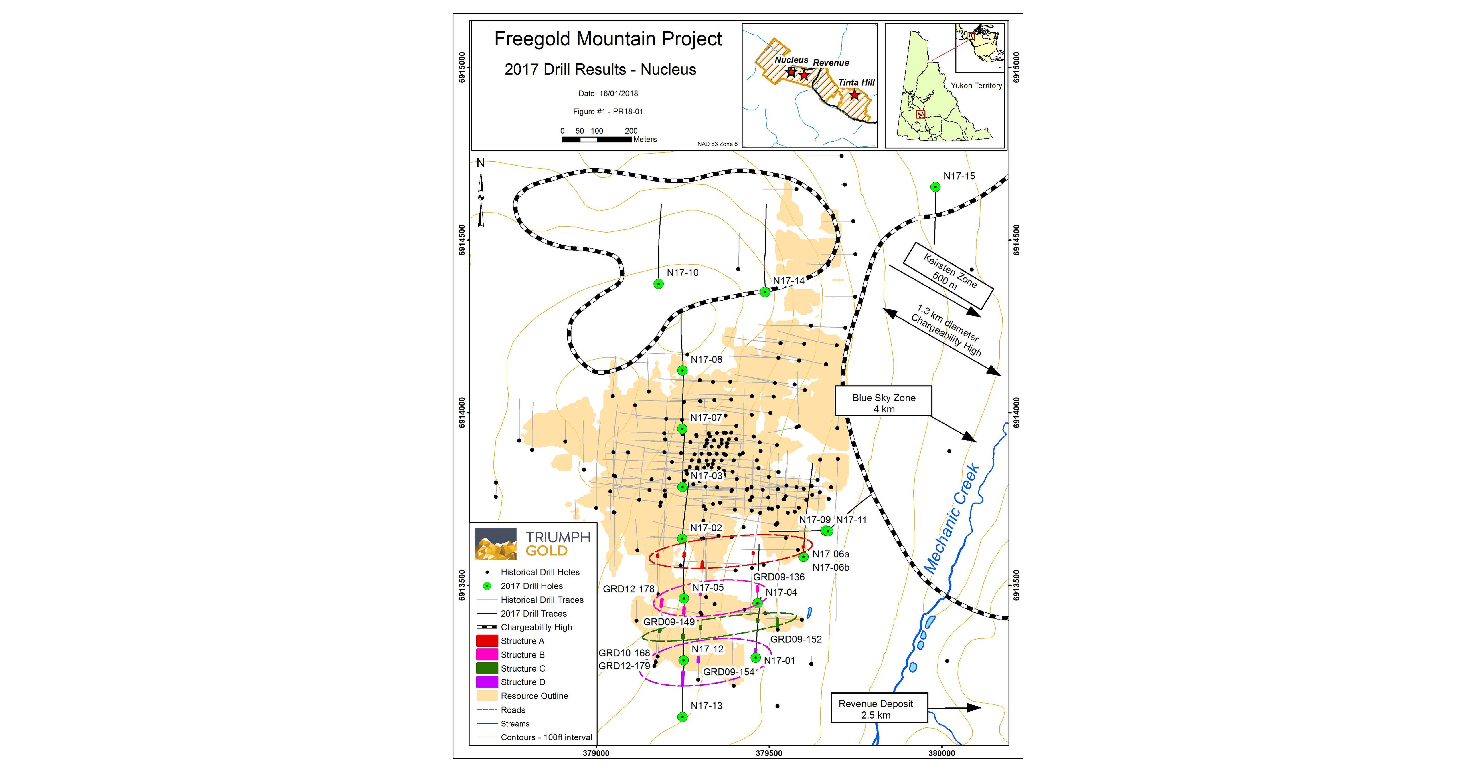 Triumph Gold Reports Results from Diamond Drilling of the Nucleus AuAg