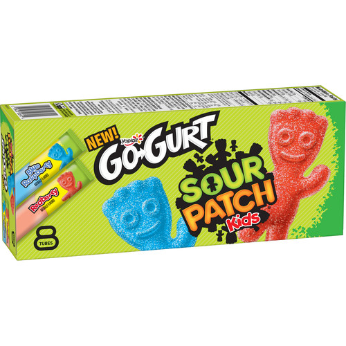 Yoplait Go-GURT brings the sour and sweet flavors of SOUR PATCH KIDS to life in a fun, on-the-go snack option in easy, grab-and-go tubes.