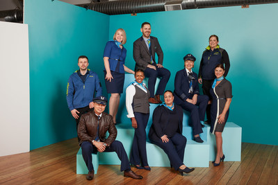 Employee models from across the company show off Alaska Airlines’ custom designed uniforms unveiled Jan. 18, representing a fresh, modern West Coast look.