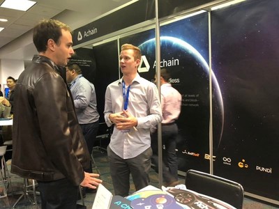 Achain’s booth at BTCMiami