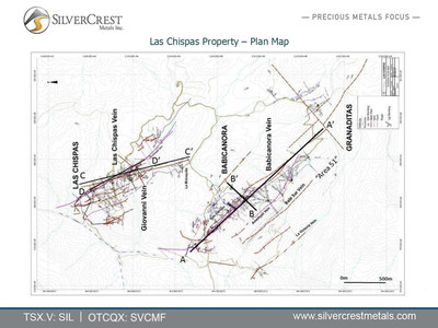 Las Chispas Property - Plan Map (CNW Group/SilverCrest Metals Inc.)