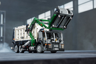 Mack Trucks teamed up with the LEGO Group to develop a LEGO Technic kit that can be used to build extremely detailed models of the Mack Anthem® (top) or Mack® LR (middle) models. With 2,595 pieces, including a very special replica of the Mack Bulldog hood ornament (bottom), it's the fifth-largest LEGO Technic set ever.