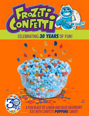 In celebration of the brand's 30th anniversary, Dippin' Dots launches its new Frozeti Confetti flavor.