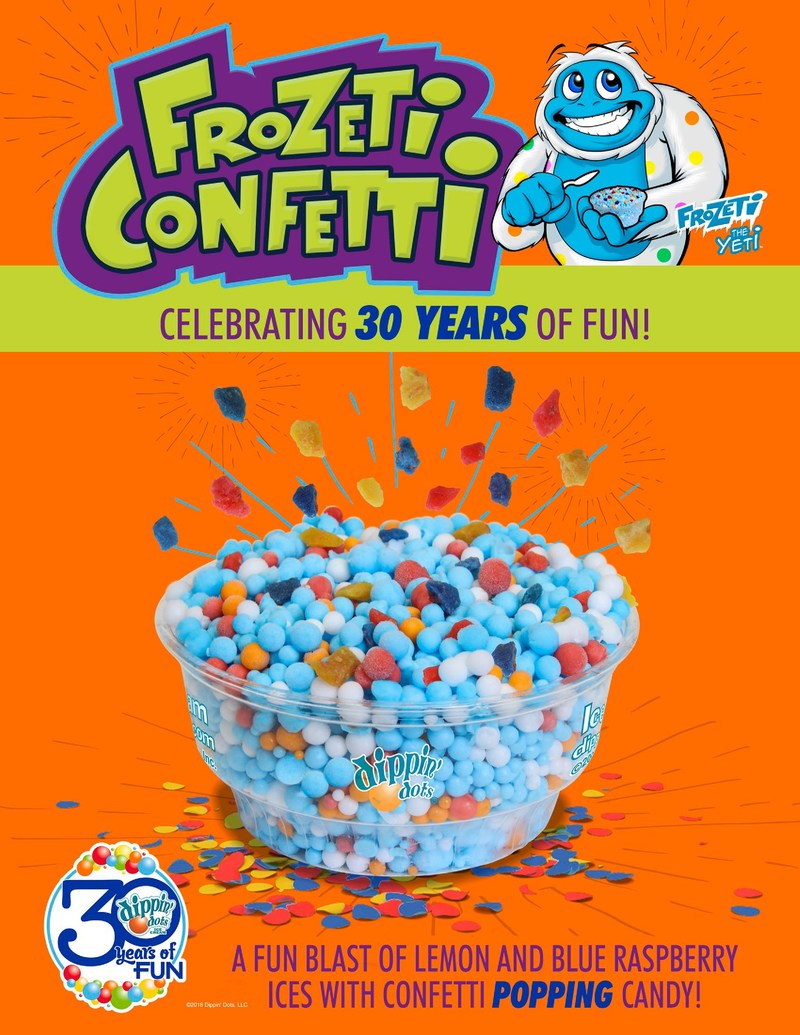 Dippin’ Dots Celebrates 30 Years with the Launch of New Frozeti