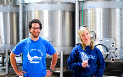 Andrew Berge (left), Master Winemaker and Tracy Nielsen, Co-Founder & Assistant Winemaker of La Pitchoune Winery.
