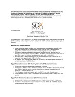 SDX ENERGY INC. ("SDX" or the "Company") - Operational Update and Analyst Visit (CNW Group/SDX Energy Inc.)