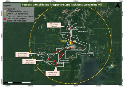 Rosebel: Consolidating Prospective Land Packages Surrounding Mill (CNW Group/IAMGOLD Corporation)