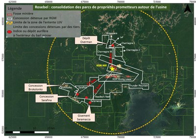 Rosebel : consolidation des parcs de proprits prometteurs autour de l'usine (Groupe CNW/IAMGOLD Corporation)