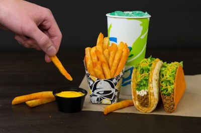 Nacho Fries will be available for a limited time a la carte for $1, served Supreme for $2.49 or Bell Grande for $3.49, topped with classic Taco Bell add-ons, including beef, Pico de Gallo, nacho cheese and sour cream. You can also catch the Nacho Fries starring in a $5 Box with fries, a Doritos® Locos Taco, a Cheesy Gordita Crunch and Medium Drink.