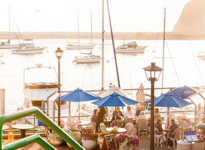 Blue Sky Cafe is great for breakfast and offers amazing mimosas on the bay in Morro Bay,CA.