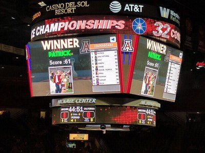 Winners featured on Video board at University of Arizona Basketball