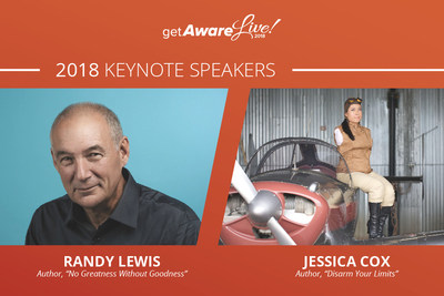 Award-winning authors Randy Lewis and Jessica Cox to be keynote presenters at Alliance's getAwareLive! conference this summer.