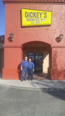 Local entrepreneurs Wayne and Chris Jarnagin open their first Dickey's Barbecue Pit location.