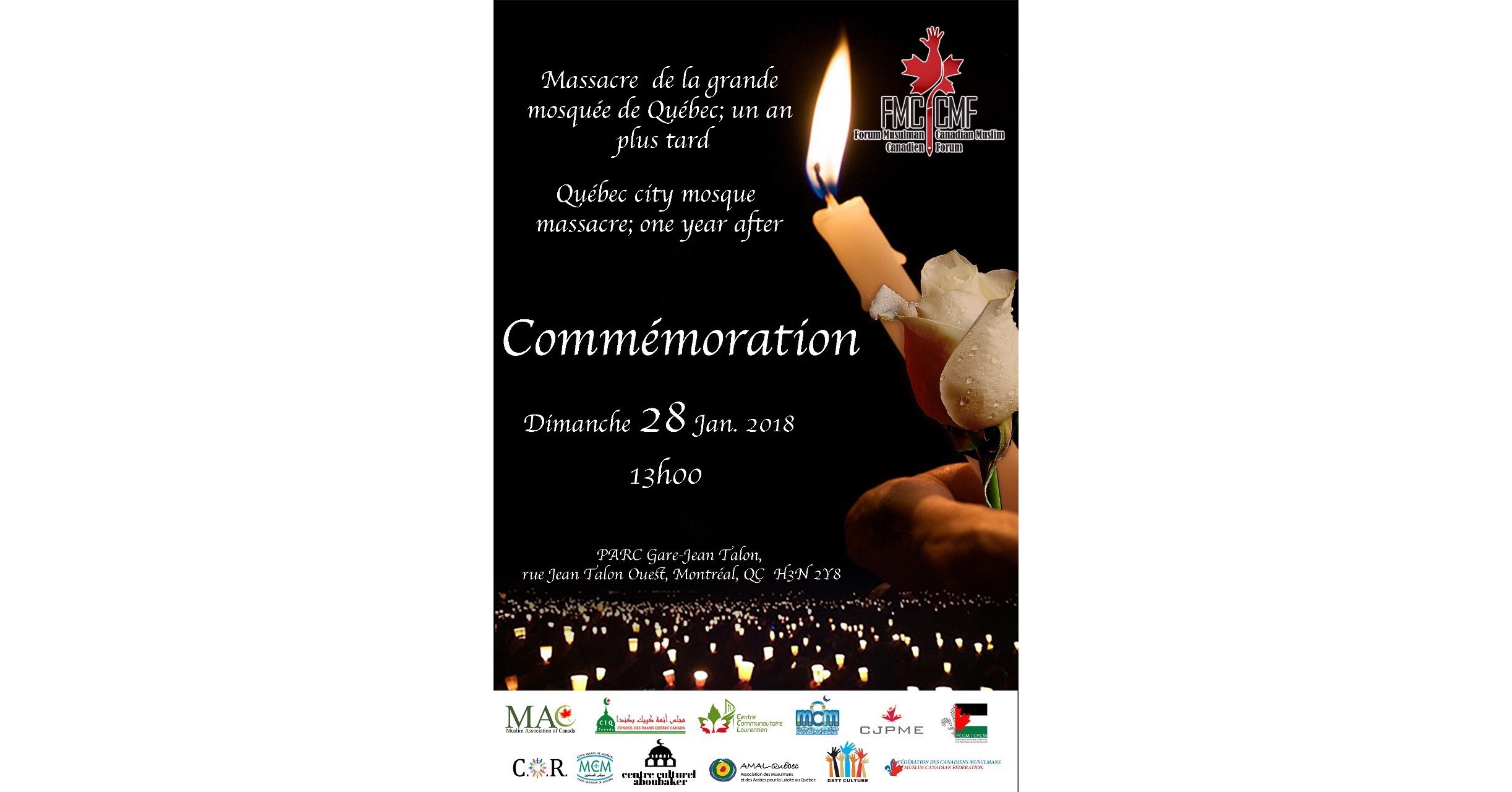 Comm moration Du Massacre La Mosqu e De Qu bec 28 Janvier 2018