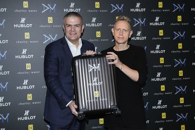 Ricardo Guadalupe and Martin Gore launch the Big Bang Depeche Mode The Singles Limited Edition presented in a Rimowa suitcase (PRNewsfoto/Hublot)