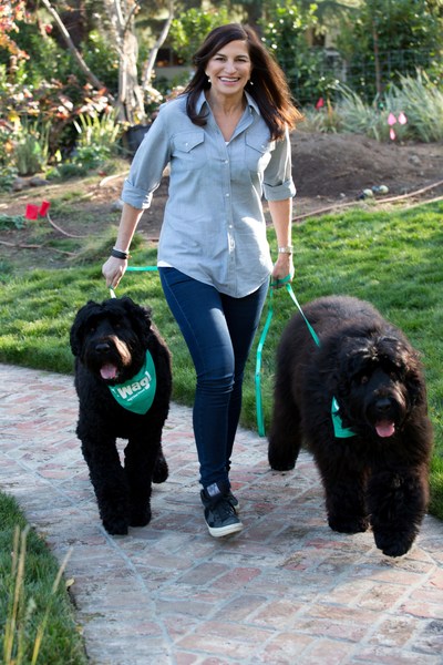 Hilary Schneider, CEO of Wag!, with her two Black Russian Terriers, Sadie & Zoe