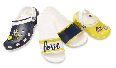 In addition to the Crocband™ Clog, the Drew Barrymore ♥ Crocs Color-Block collection includes a Crocs Classic Clog for women and children, as well as two Crocs Sloane Slides.