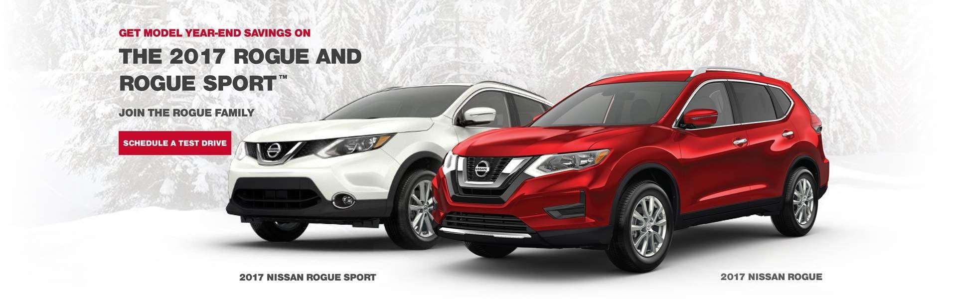 Glendale Heights, IL shoppers are invited to schedule a test drive on outgoing 2017 Nissan Rogue and 2017 Nissan Rogue Sport models.
