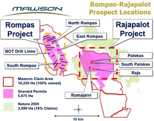 Mawson Mobilizes Four Rigs and Commences 15 km Drill Program In Finland