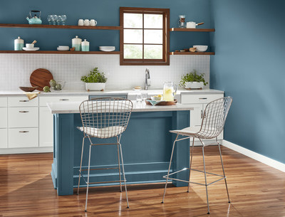 “Nostalgic, versatile blue-green is both warm and cool, making it an easy companion to a range of other colors.” - Sue Kim, Valspar Sr. Color Designer