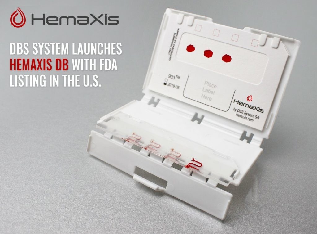 DBS System launches HemaXis DB micro blood collection device with FDA listing in the U.S.