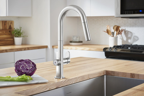 Designed to streamline common cooking and baking tasks, the new Beale MeasureFill pull-down kitchen faucet from American Standard is one of the first on the market to deliver an adjustable set volume of water on demand.