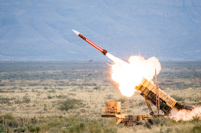 Raytheon's Patriot&trade; is a long-range, high altitude, all-weather solution that has more than 3,000 ground tests and over 1,400 flight tests, with U.S. Army oversight under real-world conditions. (PRNewsfoto/Raytheon Company)