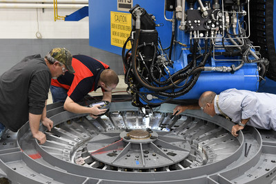 At the NASA Michoud Assembly Facility in Louisiana, Lockheed Martin technicians have started building the first Orion that will carry humans to deep space on Exploration Mission-2. Image courtesy of NASA.