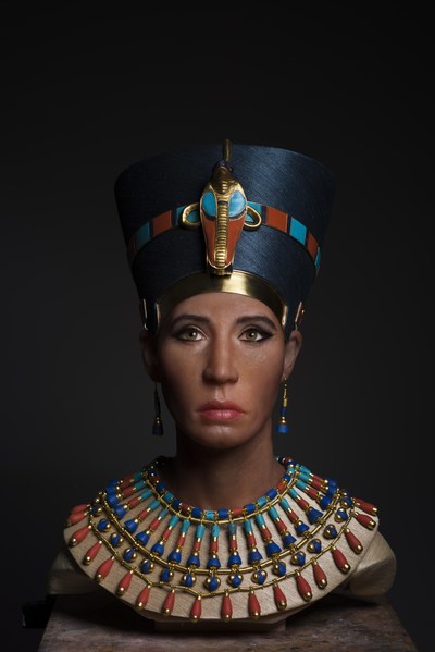 The facial reconstruction sculpture of the 3,400-year-old mummy of King Tut’s biological mother, nicknamed the “Younger Lady,” as seen on Travel Channel’s ‘Expedition Unknown.'
