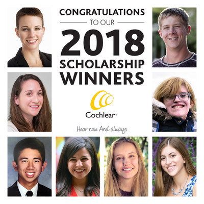 Eight Cochlear Nucleus Implant and Baha System recipients receive the 2018 Graeme Clark and Anders Tjellström scholarships.