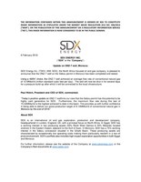 SDX ENERGY INC. ("SDX" or the "Company") - Update on ONZ-7 well, Morocco