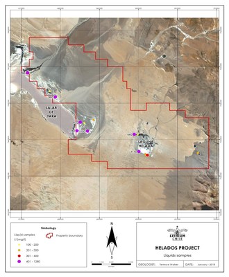 The Helados property now comprises a total of 22,700 hectares (CNW Group/Lithium Chile Inc.)