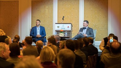 Lance Berkman lead a discussion with Carlos Correa at the Eighth Annual SpringSpirit Breakfast for Champions fundraiser.