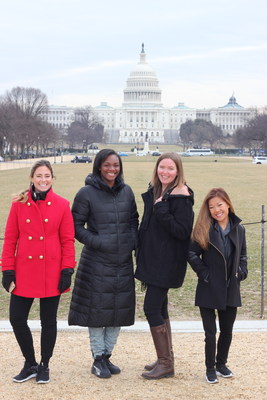 (Left to right) Decorated auto racer Shea Holbrook, Olympic gold medalist boxer Claressa Shields, X Games gold medalist freeskier Grete Eliassen and Track & Field Paralymian Scout Bassett visit Capitol Hill for the 32nd annual National Girls & Women in Sports Day
