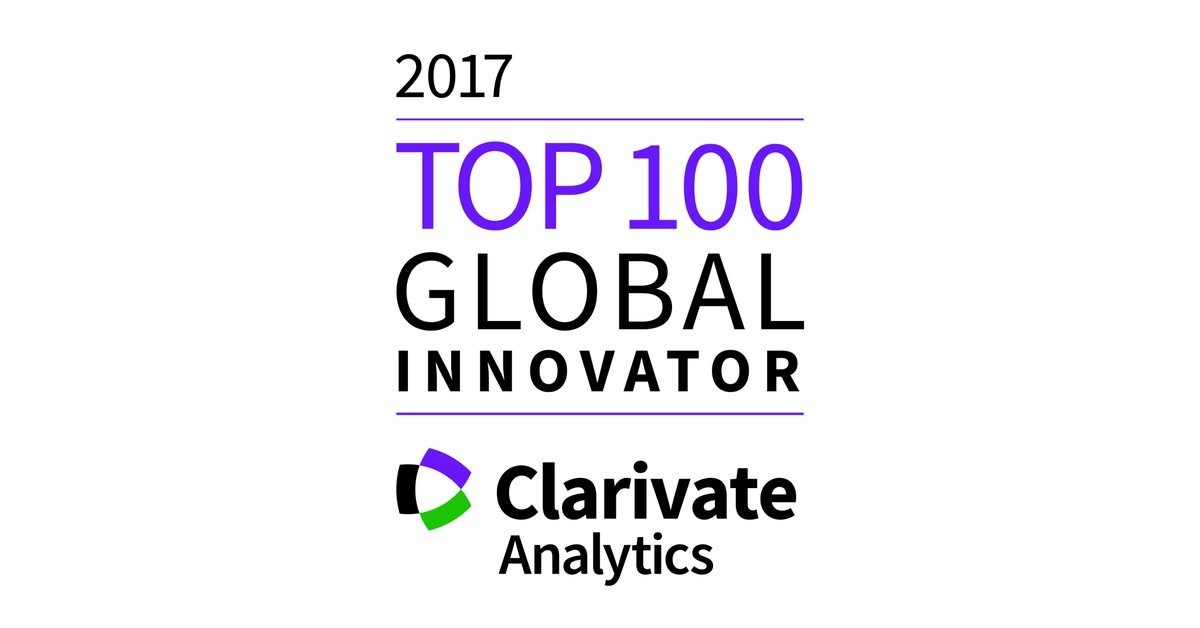 Clarivate analytics. Top 100 Global Innovators™ 2021. Global Innovation 1000 logo.