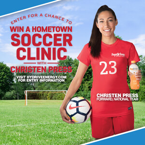 Hydrive Energy Water Announces Contest For A Chance To Win A Hometown Soccer Clinic With World Cup Champion Christen Press