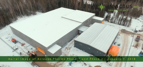 Aerial image of Acreage Pharms Phase 1 and Phase 2 - January 7, 2018 (CNW Group/Invictus MD Strategies)