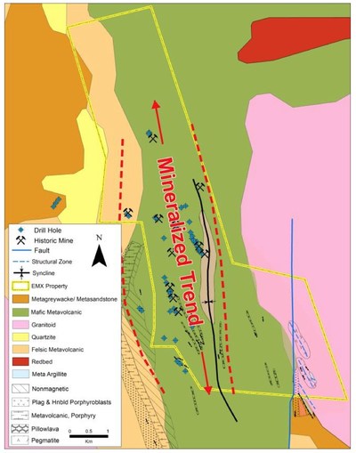 Figure 2. Boreal's Guldgruvan Land Position and Historical Mine Workings (CNW Group/Boreal Metals)