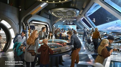 The highly anticipated Star Wars-themed hotel coming to Walt Disney World Resort in Florida will take guests on a journey through space with out-of-this-world theming in a totally immersive experience. Each guest room window gives guests an intergalactic view into space.  Rich stories inspired by the epic film saga will unfold in this groundbreaking new hotel experience that will seamlessly connect to Star Wars: Galaxy's Edge at Disney's Hollywood Studios.