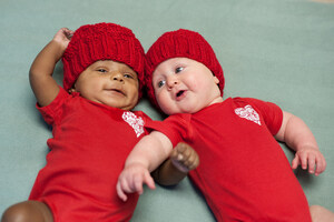 Huntington Hospital Babies "Go Red" for Heart Month