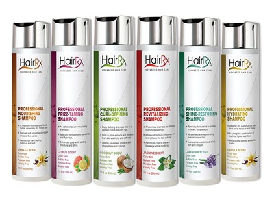 HairRx Advanced Hair Care is dedicated to fulfilling the hair care customization wishes and shopping preferences expressed by women age 30 and up. Available in retail on QVC.com, customers have the opportunity to identify their primary hair care needs from six goals and choose their scent preferences from five options. Individual profiles are instantly matched to the customer's ideal shampoo and conditioner.