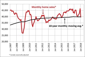 Canadian home sales drop in January